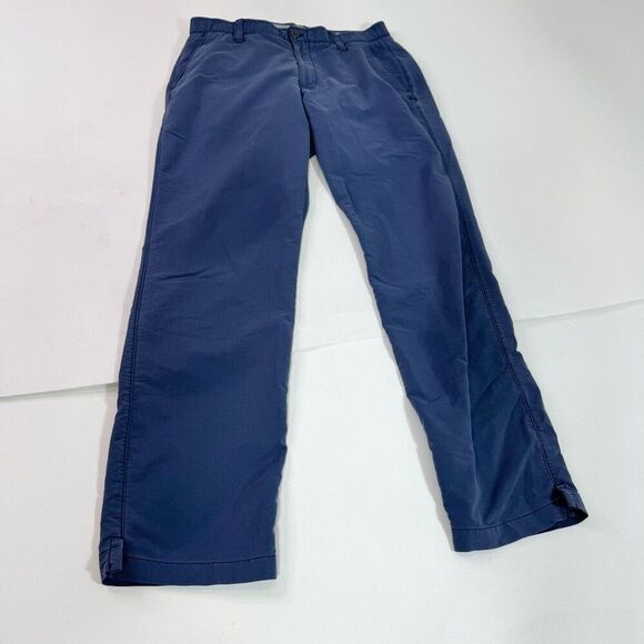 Under Armour Tech Pants Mens 34x32 Blue Performance Gold Solid Flat Front Chino - Picture 1 of 7